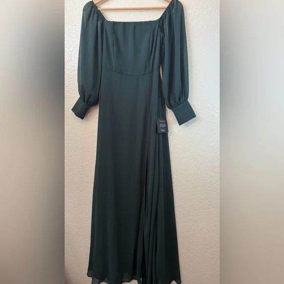 green emerald velvet dress Monica Off The Shoulder Gown | Emerald Green | Debs & Prom main image 1